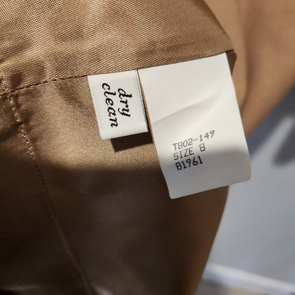 Vintage 80s Carmel Brown Pendleton USA Made Size 8 100% Virgin Wool TrenchCoat - Picture 7 of 10